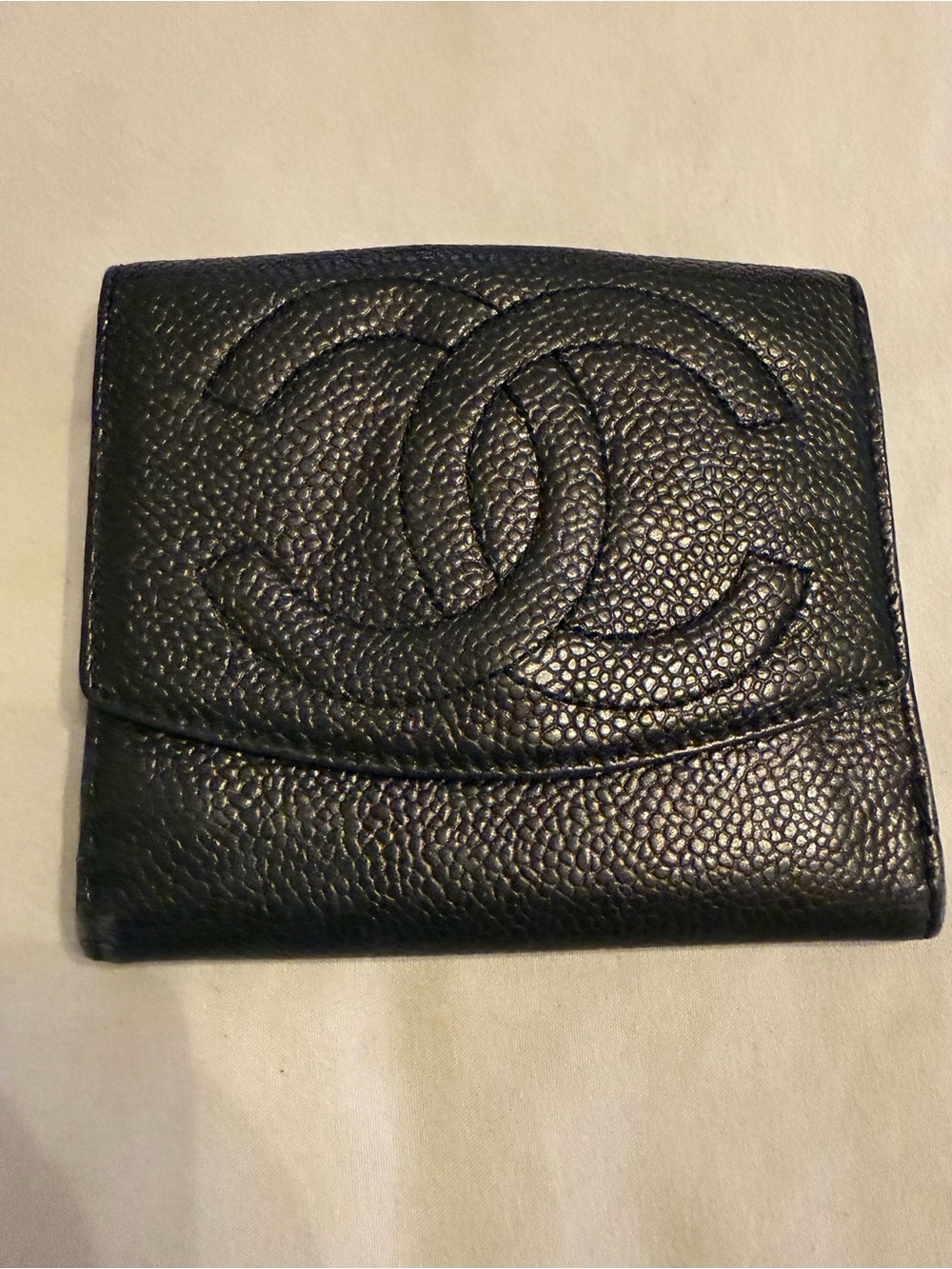 CHANEL Black Caviar Leather Wallet